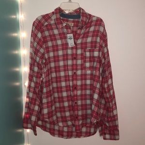 Pink and white plaid shirt